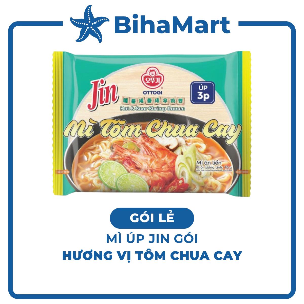 [GÓI LẺ] - OTTOGI - Mì úp Jin hương vị Tôm chua cay, Mì Tô chua cay Jin, Mì Jin Tôm chua cay, Mì Ottogi ăn liền (70g/gói)
