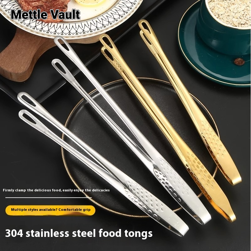 Mettle Vault 304 Thép Không Gỉ Thực Phẩm Kẹp Chống-Bỏng dụng cụ nhà bếp Hàn Quốc Thịt Nướng dụng cụ cần thiết