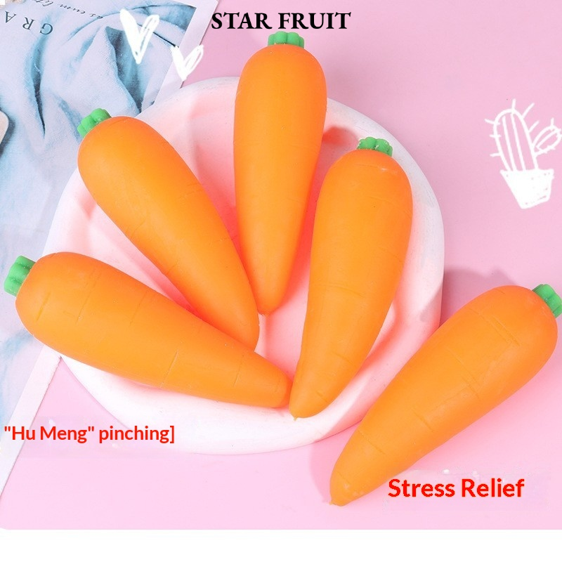 STAR FRUIT⭐ Carrot Squishy Stress Relief Toy for Relaxation and Fun - Soft TPR Sensory Play ราคา 24 บาท*ส่งฟรี