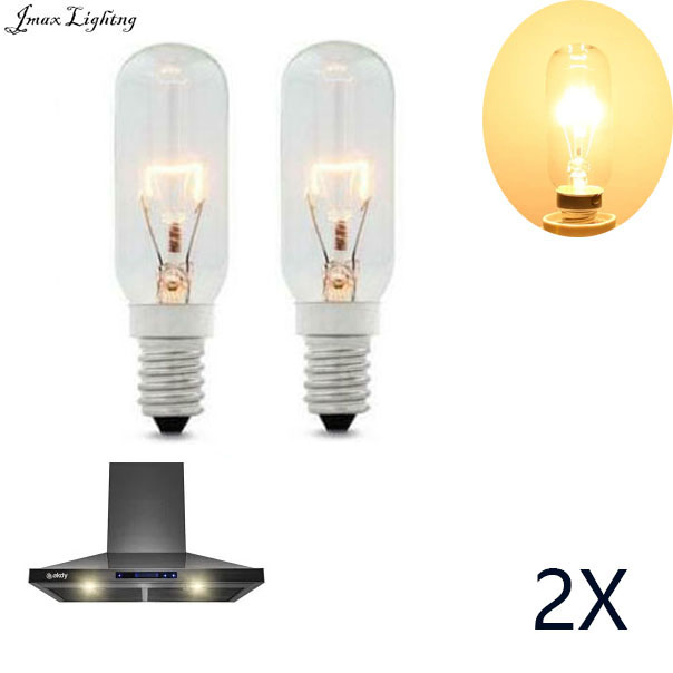 Jmax 2Pcs 40w SES E14 Clear Lamp Tubular Cooker Hood Extractor Light Bulb