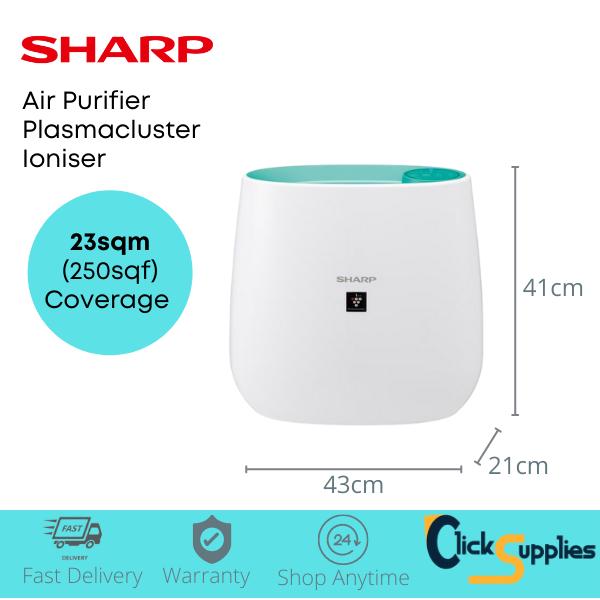 SHARP Air Purifier and Ioniser with odour removal FP-J30E Plasmacluster Technology coverage 23sqm Singapore