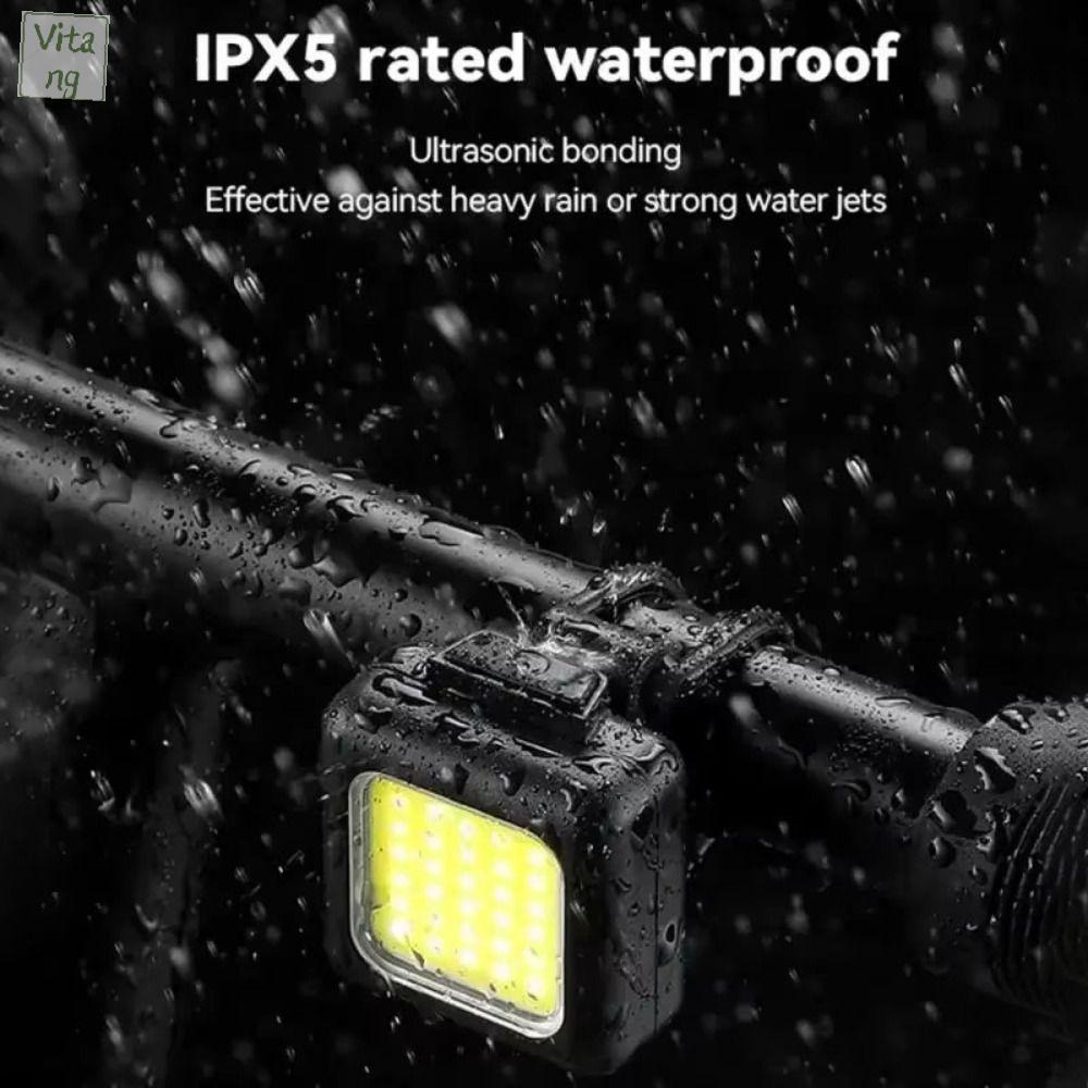 VITANG 2pcs USB có thể sạc lại Đèn xe đạp leo núi Siêu sáng Chống thấm nước Bộ đèn xe đạp Đèn pin Dễ dàng lắp đặt Đèn xe đạp LED Đạp xe ngoài trời