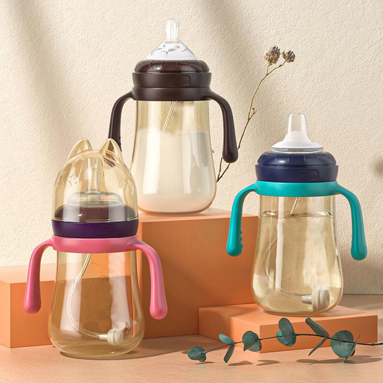 ขวดนมสำหรบทารกใหนมบตร ขวดนมเดก ขวดปอนอาหารเดกขนาด 240 มล. สำหรบปอนนม Easy-Grip Handles ขวดนม อปกรณปอนอาหารทารกสำหรบทารกเดกชายเดกหญงใหนมบตร pleasant ราคา 125 บาท*ส่งฟรี