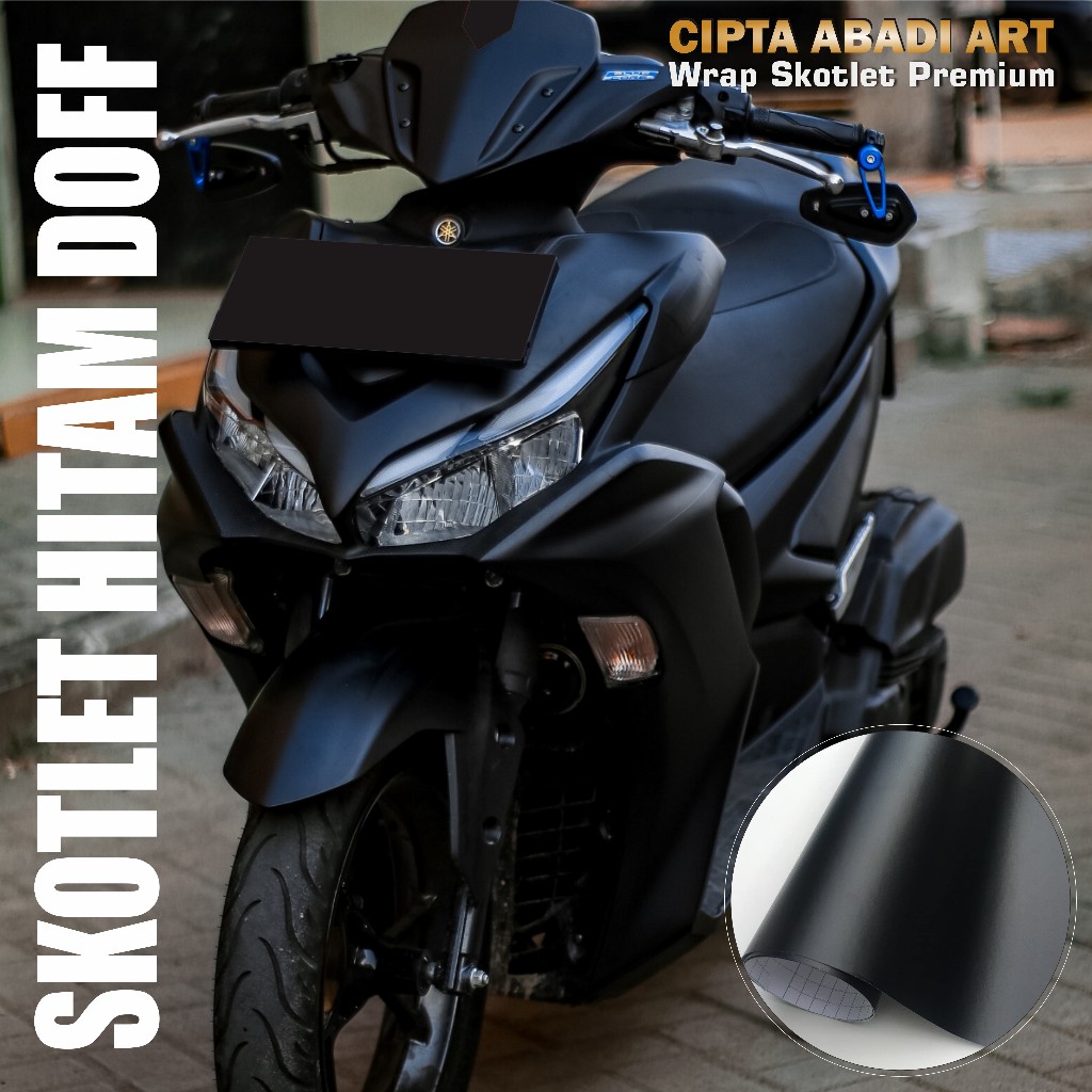 Skotlet Motor Stiker Hitam Doff Scotlet Black Matte Ukuran Lebar 45 Cm Harga 3,700 rupiah*Gratis Ongkir