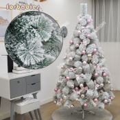 COD Snow Flocked Artificial Christmas Tree with Metal Stand