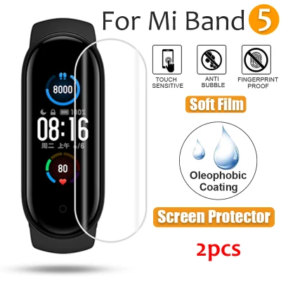 2pcs For Xiaomi Mi Band 5 NFC Screen Protector For Xiaomi Miband 5 Mi Band 5 NFC Smart Bracelet Accessories Screen Film