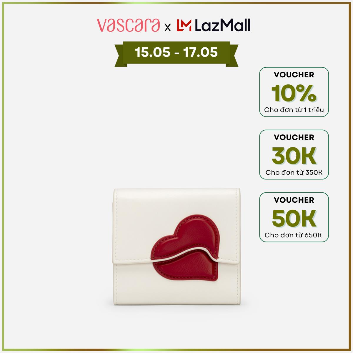 Vascara ví cầm tay mini họa tiết trái tim - valentine's limited edition - wal 0259