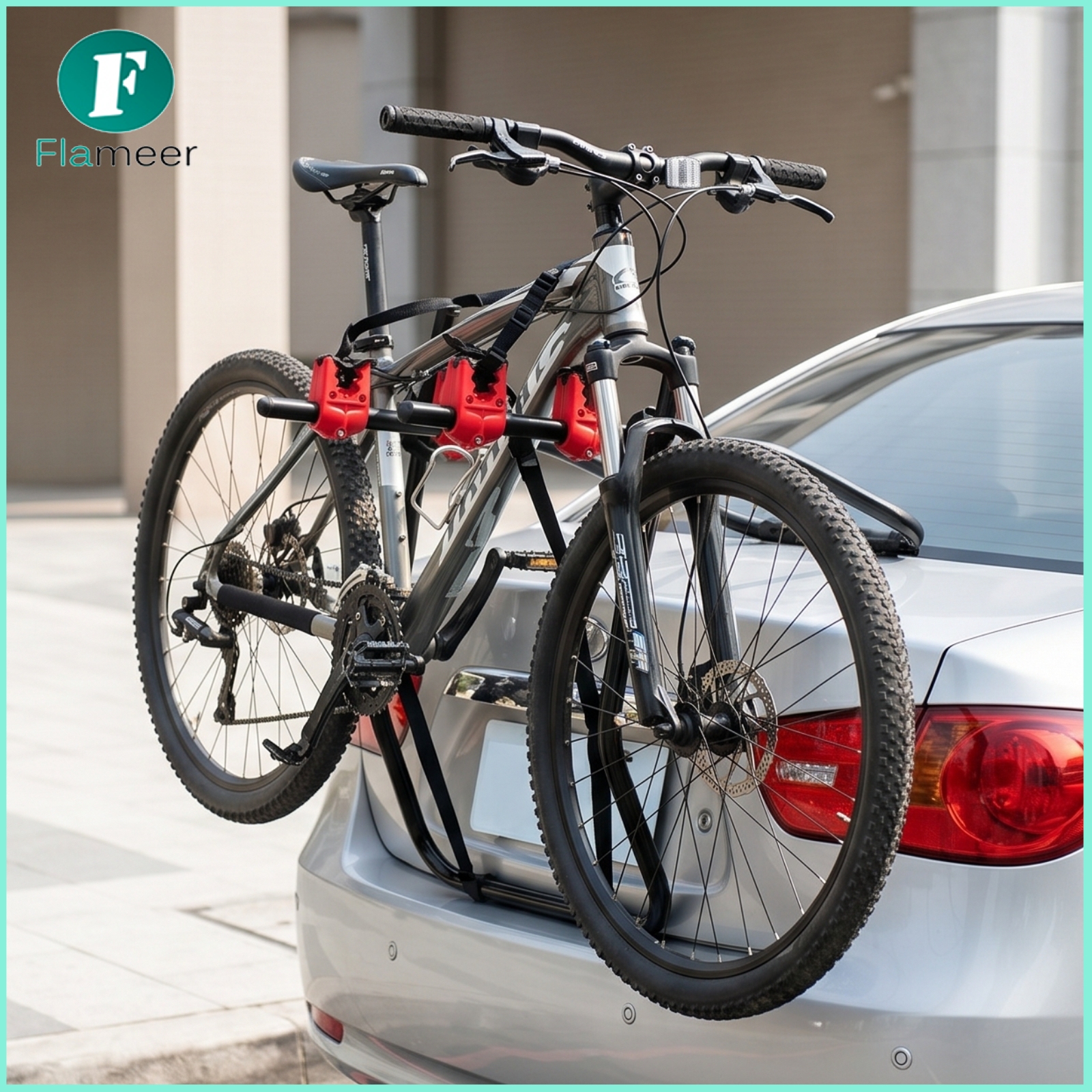Flameer Padded Trunk Mount Bike Carrier Metal Trunk Mount Bike Rack Simple Rear Bike Carrier Compact for Cyclists, Weekend Rides ราคา 3,049 บาท*ส่งฟรี