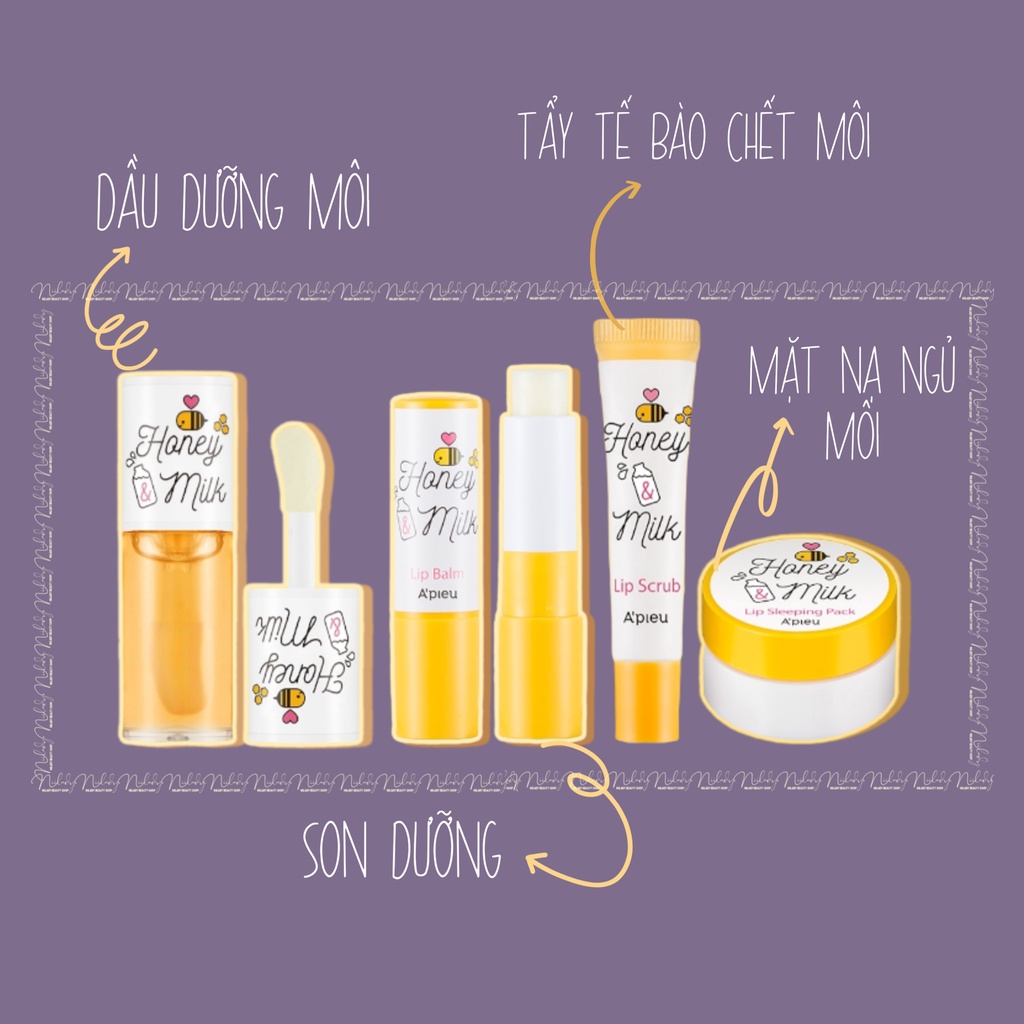 Dưỡng môi A’pieu Honey & Milk Lip Dầu dưỡng môi A'pieu - SẢN PHẨM CỰC KÌ CHẤT LƯỢNG, ĐƯỢC SĂN ĐÓN TRÊN THỊ TRƯỜNG HIỆN NAY, SHOP CAM KẾT CHỌN LỌC KĨ, MỜI KHÁCH YÊU ỦNG HỘ