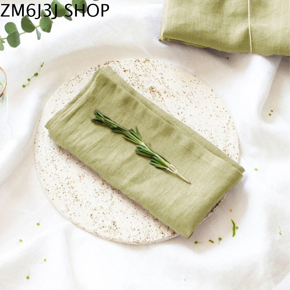 ZM6J3J Tái sử dụng Khăn ăn vải lanh cotton Mềm Trang trí bàn Khăn trà Đa năng Hoài cổ Tấm lót đĩa Tiệc