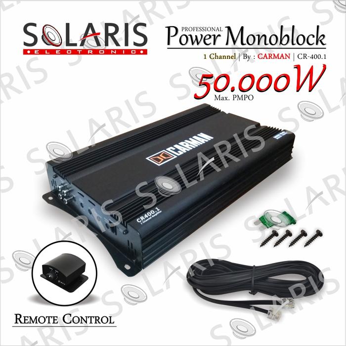 POWER MONOBLOCK 50.000 WATT CLASS D CARMAN CR-400.1 AMPLI -PUSYNONE Harga 1,305,000 rupiah*Gratis Ongkir
