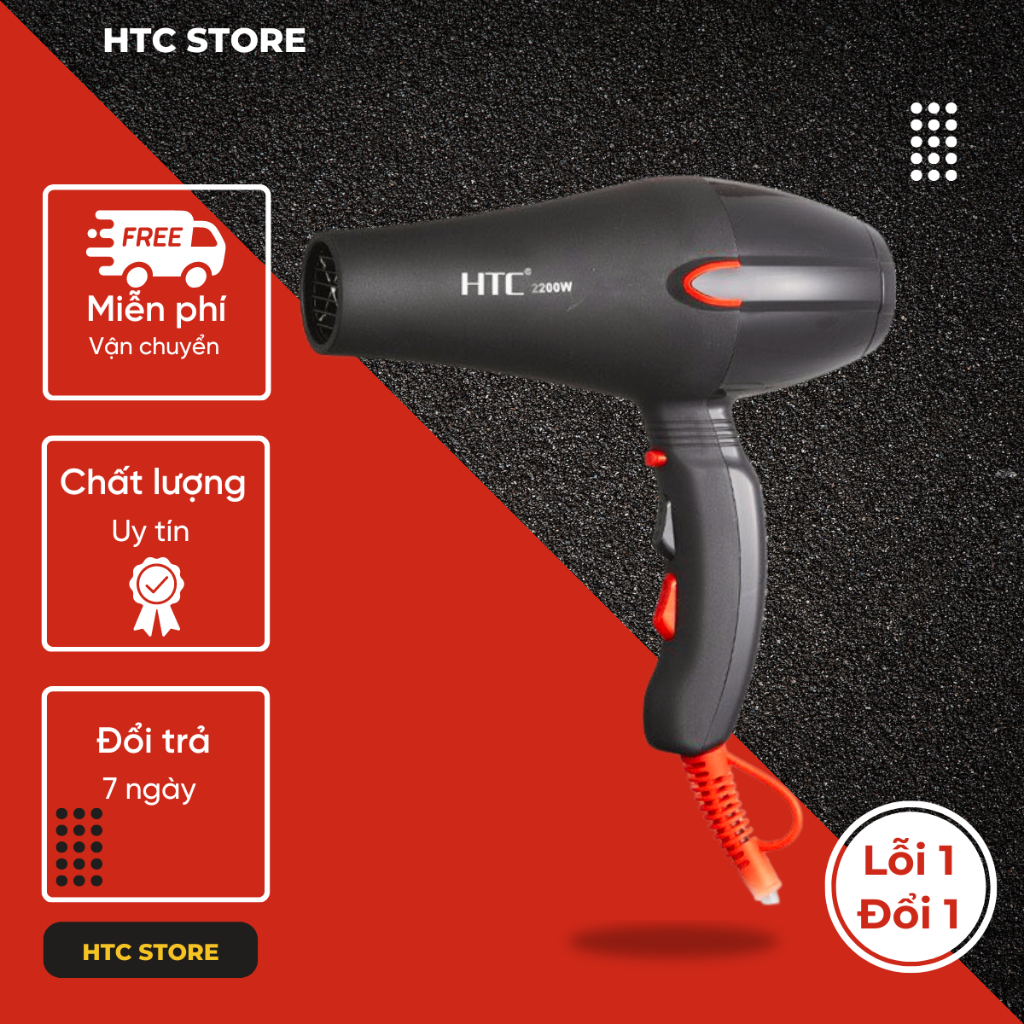 Máy sấy tóc 2 chiều nóng lạnh công suất lớn 2200w. máy sấy tóc htc công suất lớn