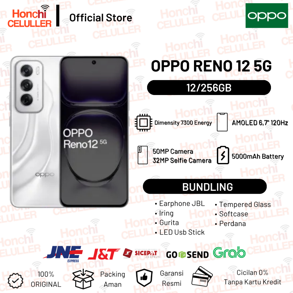 OPPO Reno12 Reno 12 12/256GB Garansi Resmi Indonesia - Merek OPPO Harga 5,299,000 rupiah*Gratis Ongkir