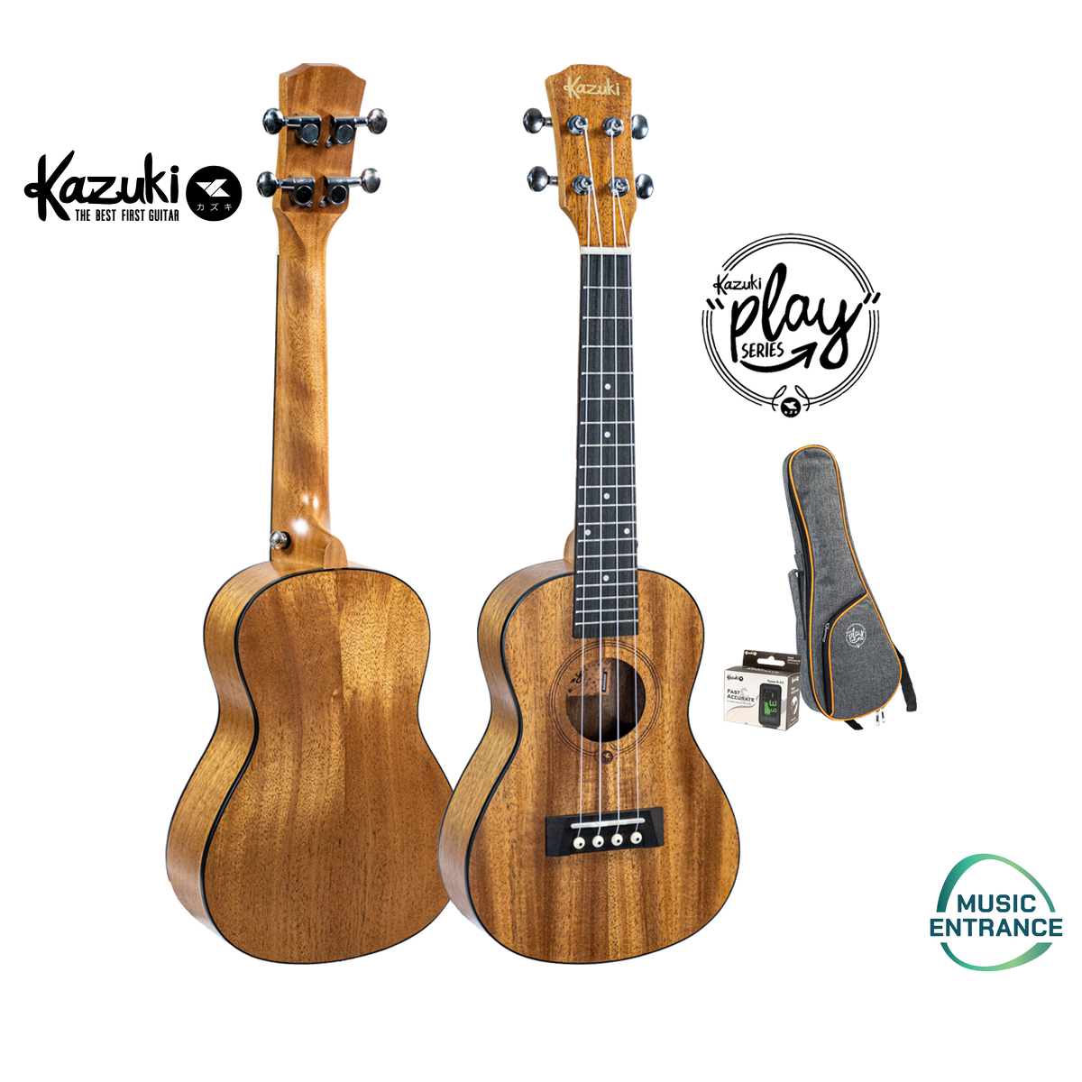 Ukulele Soprano Concert Kazuki Play Series อูคูเลเล่ ไซด์ โซพราโน่ & คอนเสิร์ต แถมฟรี จูนเนอร์และกระเป๋า อย่างดี - ยี่ห้อ Kazuki ราคา 1,212 บาท*ส่งฟรี