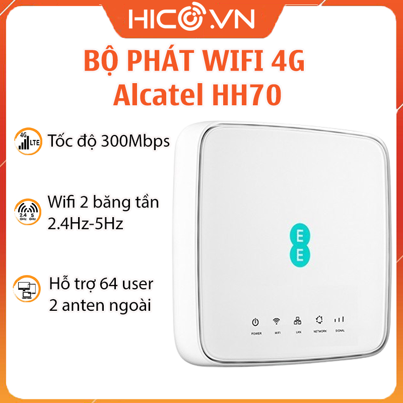 Bộ Phát Wifi 3G 4G Alcatel HH70 Tốc độ 300Mbps Kết nối 64 user cùng lúc Hỗ