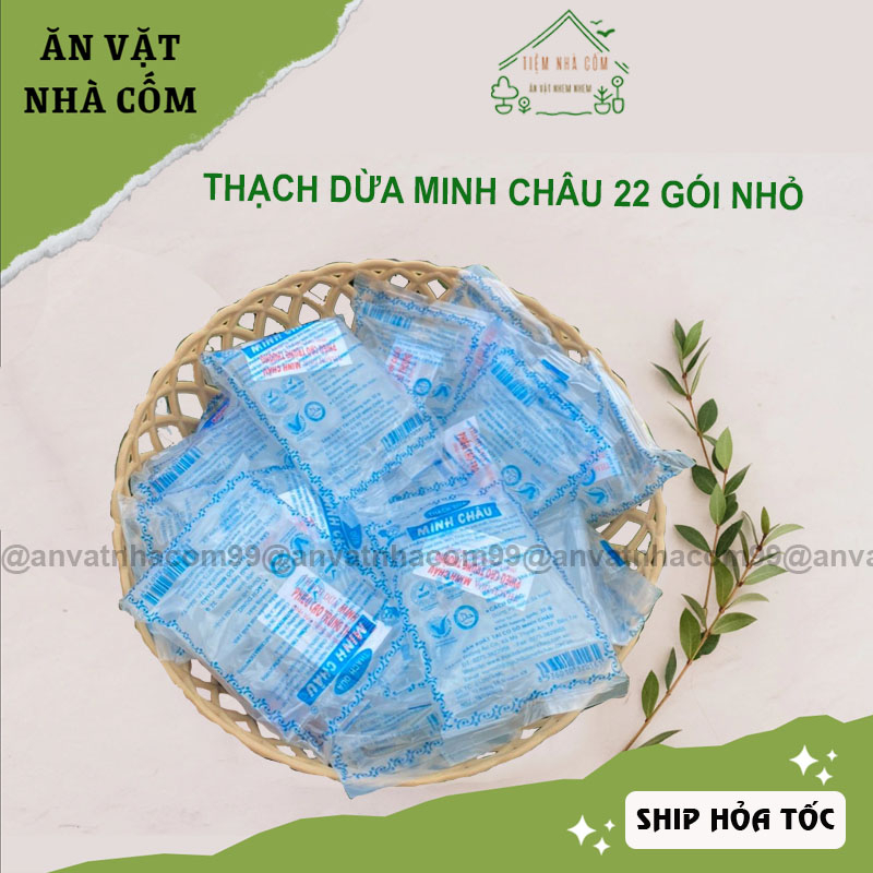 Thạch dừa Minh Châu bịch 22 gói, đồ ăn vặt tuổi thơ thạch dừa miền bắc - Ăn vặt nhà Cốm