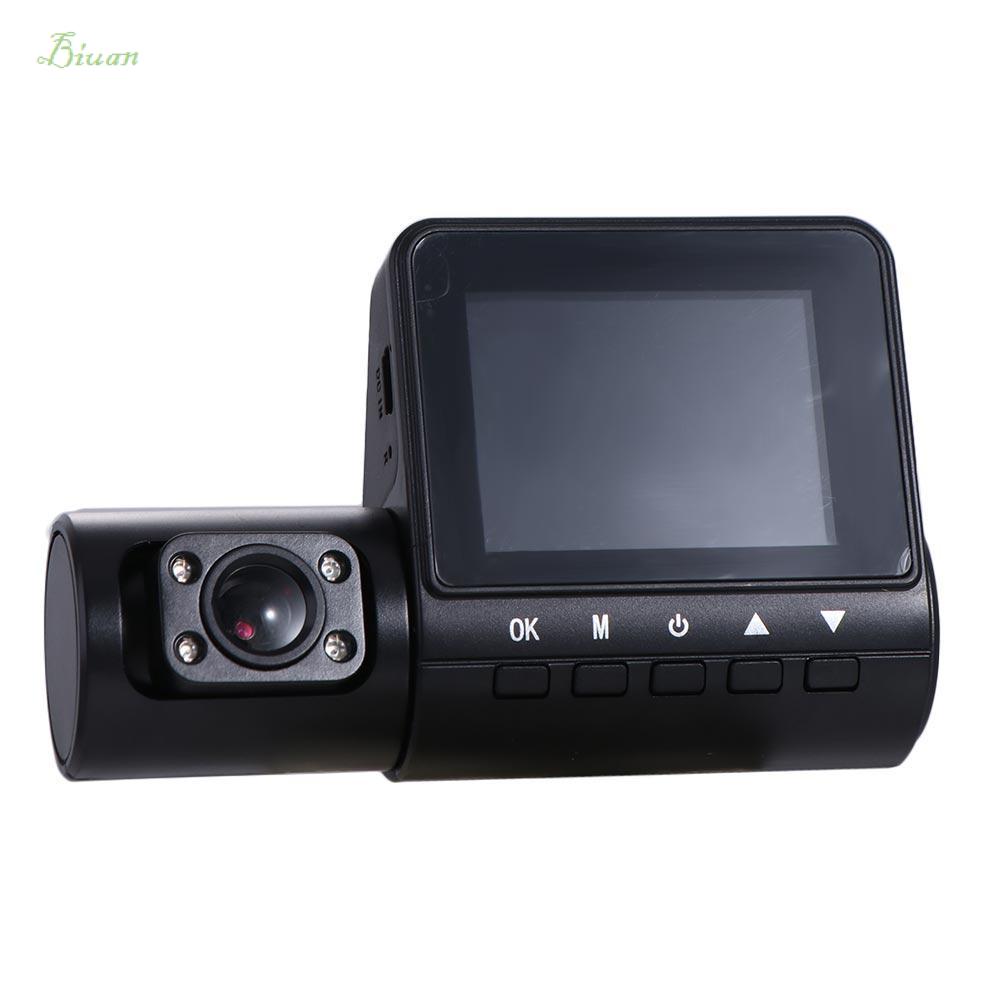 BIUAN 3-len Camera hành trình mini 3 kênh cho xe hơi 2 inch HD 1080P Máy Quay Video Xe Hơi 3 Camera 