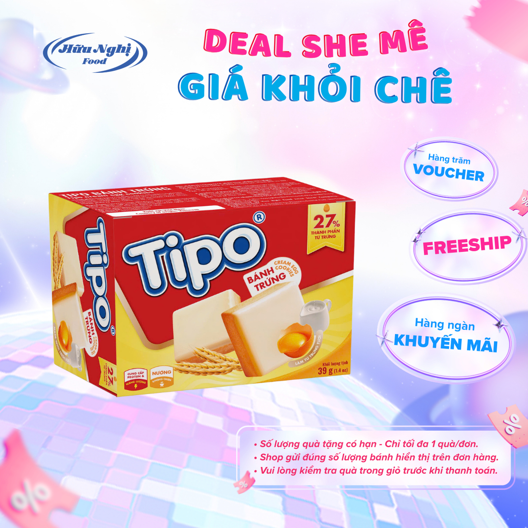 COMBO 12 Hộp Bánh Tipo Trứng Nướng Hữu Nghị 39g