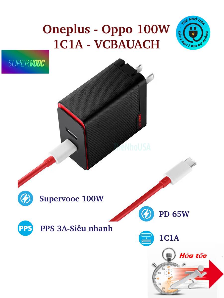 Củ sạc nhanh Oneplus Oppo 80W 100W 120W SuperVooc 80/100/120W Max 1C1A PD PPS UFCS QC