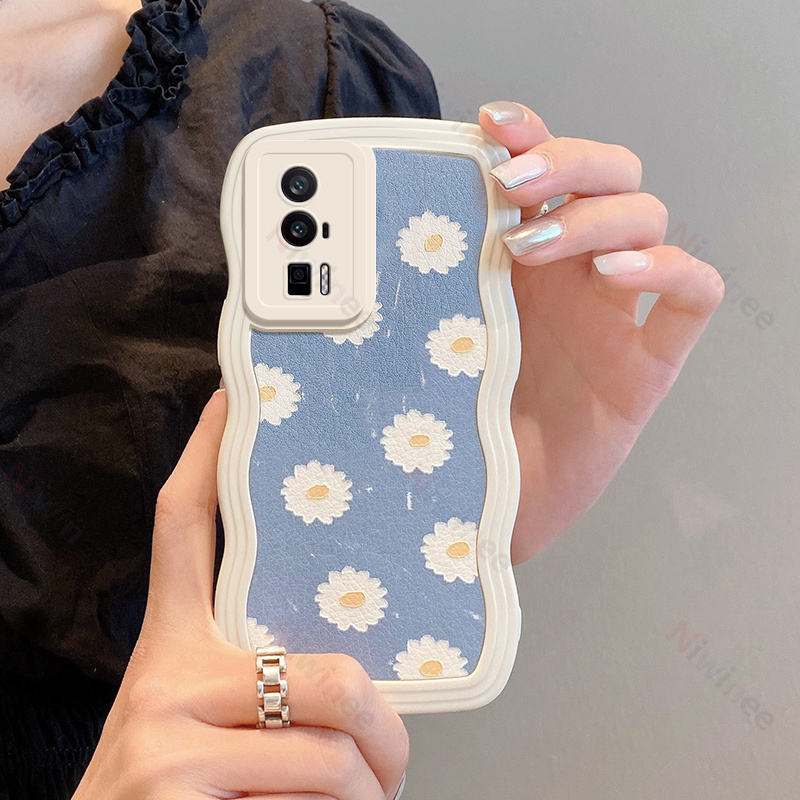 Ốp viền lượn sóng lớn cho Xiaomi POCO F5 Pro 5G hoạt hình dễ thương Ốp điện thoại mềm họa tiết chống rơi bảo vệ máy ảnh Vỏ da cừu DK01-1
