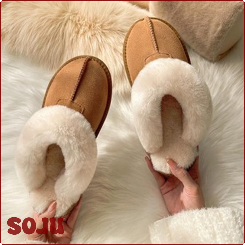 [M1708] Thiết kế thương hiệu Dép lê nữ mùa đông Giày mùa đông cao cấp Unisex trong nhà Dép lê ngoài trời Giày thường zapatos de mujer uggs ☆