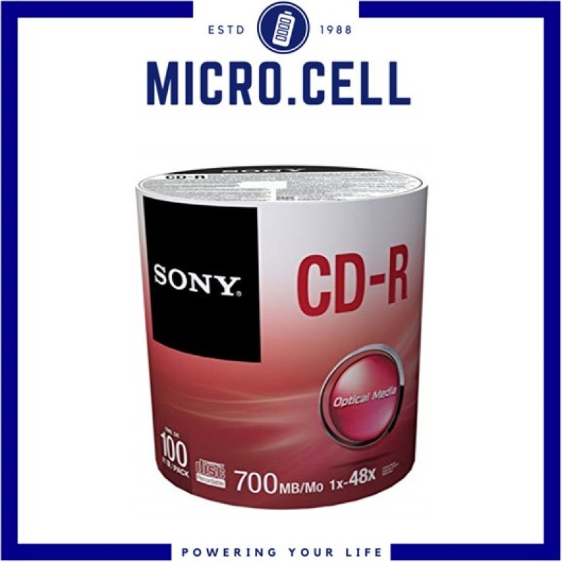 Sony CD-R Blank Disc 100pcs Bulk Pack 700MB 48X Recording Media