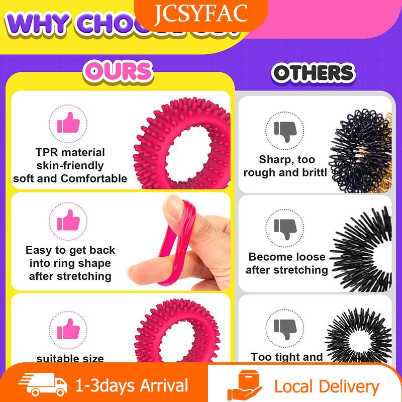 【JCSYFAC】 Vòng cảm giác và Đồ chơi FIDGET 12 gói Vòng mềm, linh hoạt và gai cao su hấp dẫn và làm dịu Đồ chơi trẻ em, thanh thiếu niên, người lớn