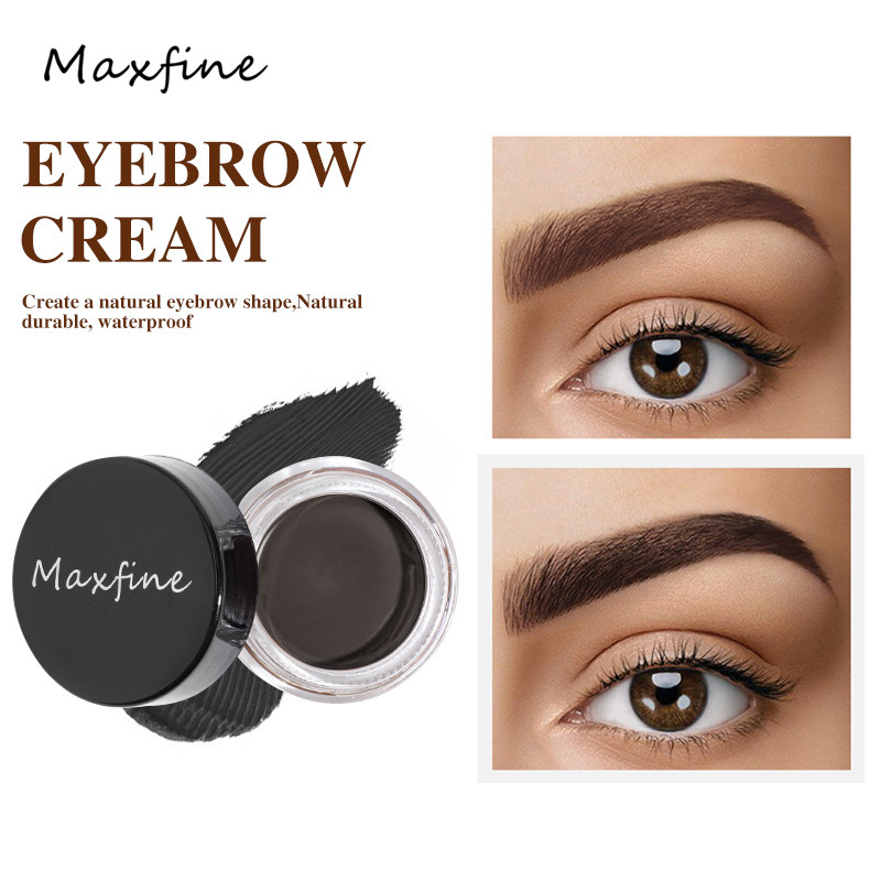 Maxfine kem lông mày không thấm nước và độ bền cao mồ hôi chống nâu đen tự nhiên khuôn mẫu nhuộm lông mày keo dễ dàng màu cho người mới bắt đầu bút lông mày