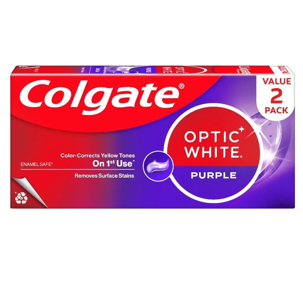 Colgate คอลเกต x บัตเตอร์แบร์ อ๊อพติคไวท์ เพอร์เพิล 100 ก. x 2 ชิ้น