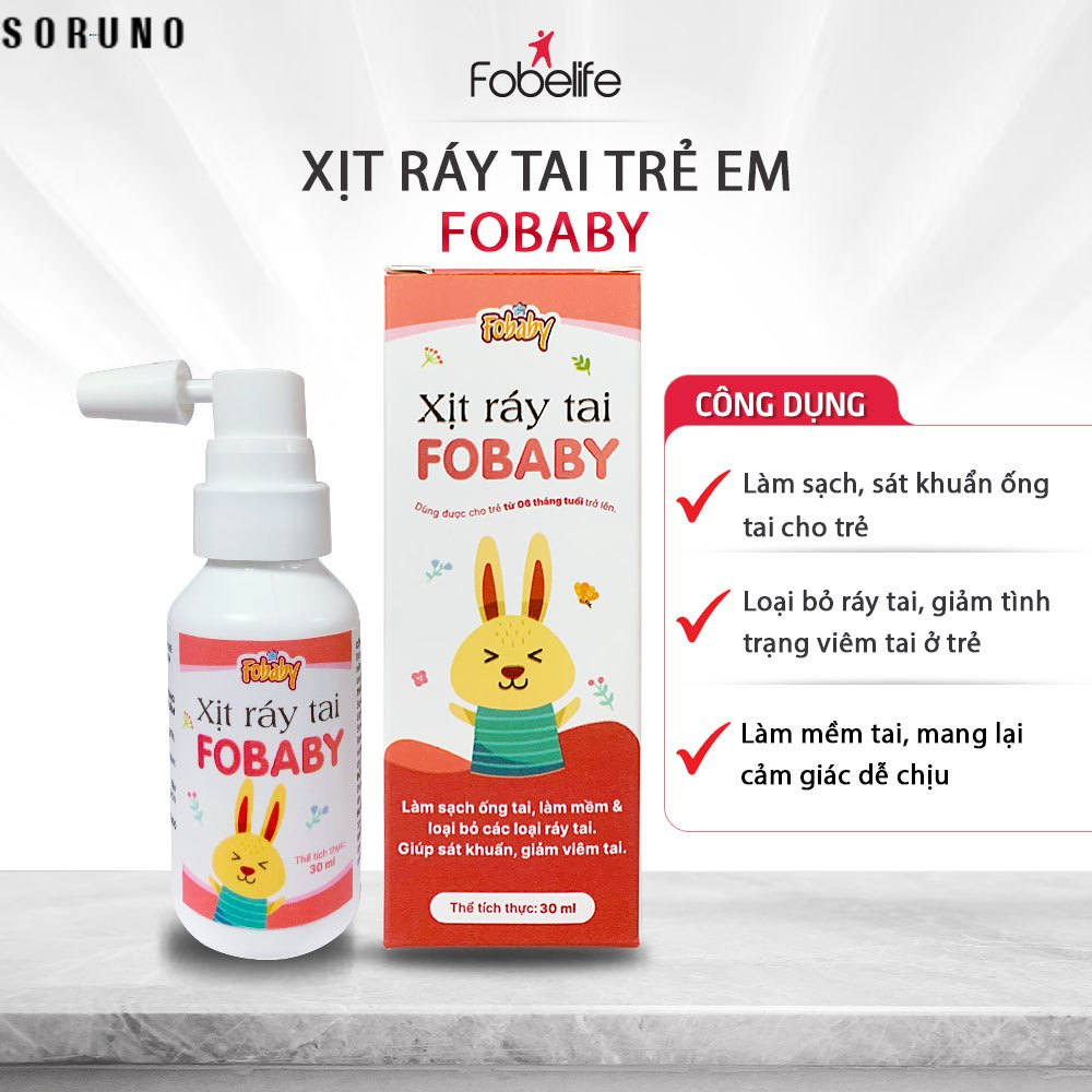 Xịt Ráy Tai Fobaby Fobe Cho Trẻ Nhỏ Làm Sạch Vệ Sinh Tai N1 Miễn Phí Vận Chuyển Hàng Mới Khuyến Mãi Bảo Hành Chính Hãng Sản Phẩm An Toàn Cho Trẻ Em Giúp Vệ Sinh Tai Hiệu Quả Sử Dụng Dễ Dàng Tiện Lợi Cho Bố Mẹ