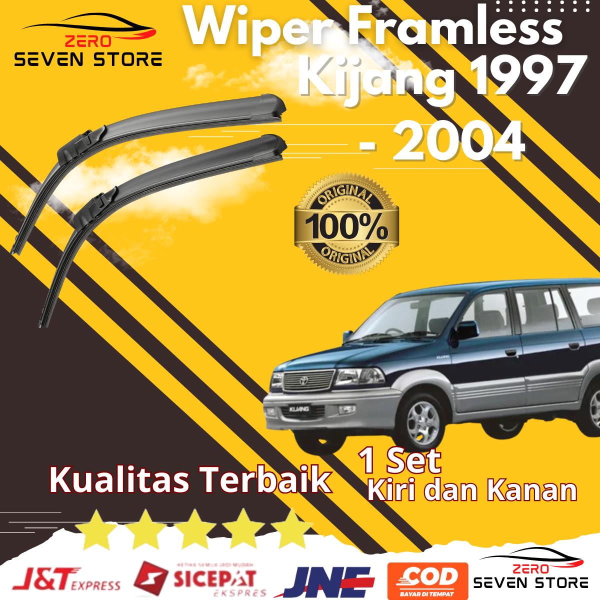 (bisa COD) Wiper Mobil Frameless Toyota Kijang 1997 - 2004 Sepasang 2 PCS Kiri dan Kanan Tanpa Rangka Besi Sapuan Kaca Wiper Mobil Depan Blade Model Banana Karet Kendaraan Motorcycle Harga 50,000 rupiah*Gratis Ongkir