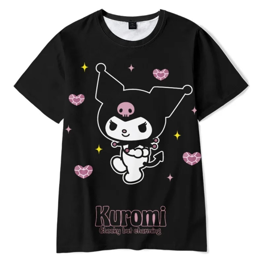 2024 Anime Blackmi mùa hè T-shirt My Melody Hello Kitty, in cô gái thời trang T-shirt giản dị T-shirt