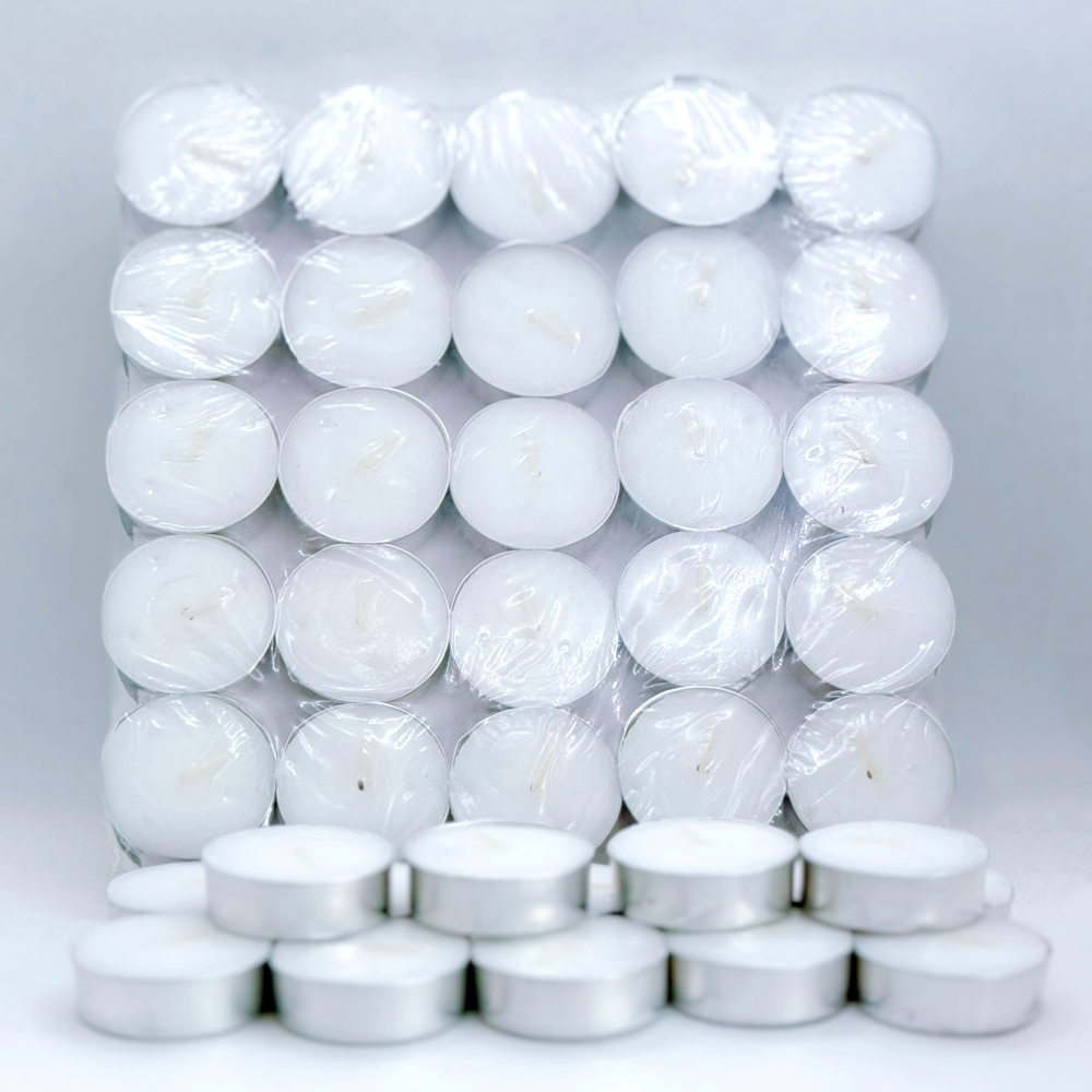 เทียนทีไลท์ผลิตเองที่ไทย Tea light candles（3.5x1cm）เทียนทีไลท์ GLIMMA ทีไลท์ 100 ชิ้น เทียนไข เทียนถ้วย เทียนประดับ ไร้กลิ่น จุดนาน 4ชม.