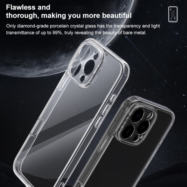 【Parts Online】 Four Corner Airbag Transparent Glass Phone Case For iPhone 15 Pro Max/iPhone 15 Plus/iPhone 14 Plus/iPhone 14 Pro/iPhone 14 Pro Max/iPhone 13 Pro Max/iPhone 12/iPhone 12 Pro Max/iPhone 11 Pro Max/iPhone XS / X/iPhone XR/iPhone XS Max/iPhone