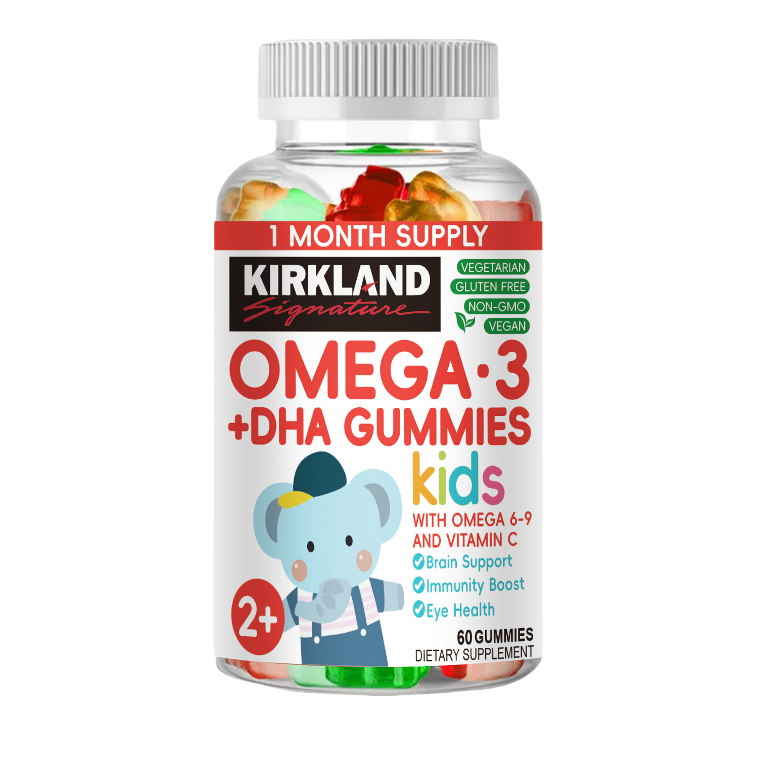 KIRKLAND Childrens Omega 3 Gummies ช่วยให้เด็กๆ พัฒนากระดูกและภูมิคุ้มกัน