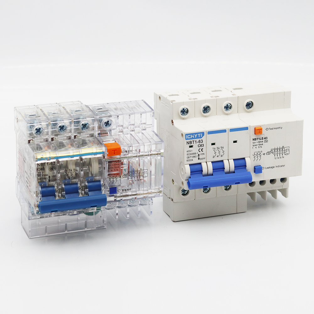 yingke 3pn Dz47le Nbt1le 10a 16a 20a 25a 32a 40a 50a 63a Transparent Residual Current Earth Leakage Circuit Breaker Elcb Rcbo Rccb