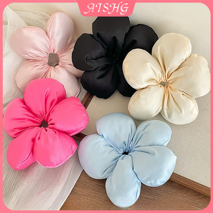 AISHG Large Three-dimensional Flower Hair Ring Female Cute Large Intestine Hair Tie Hair Accessories