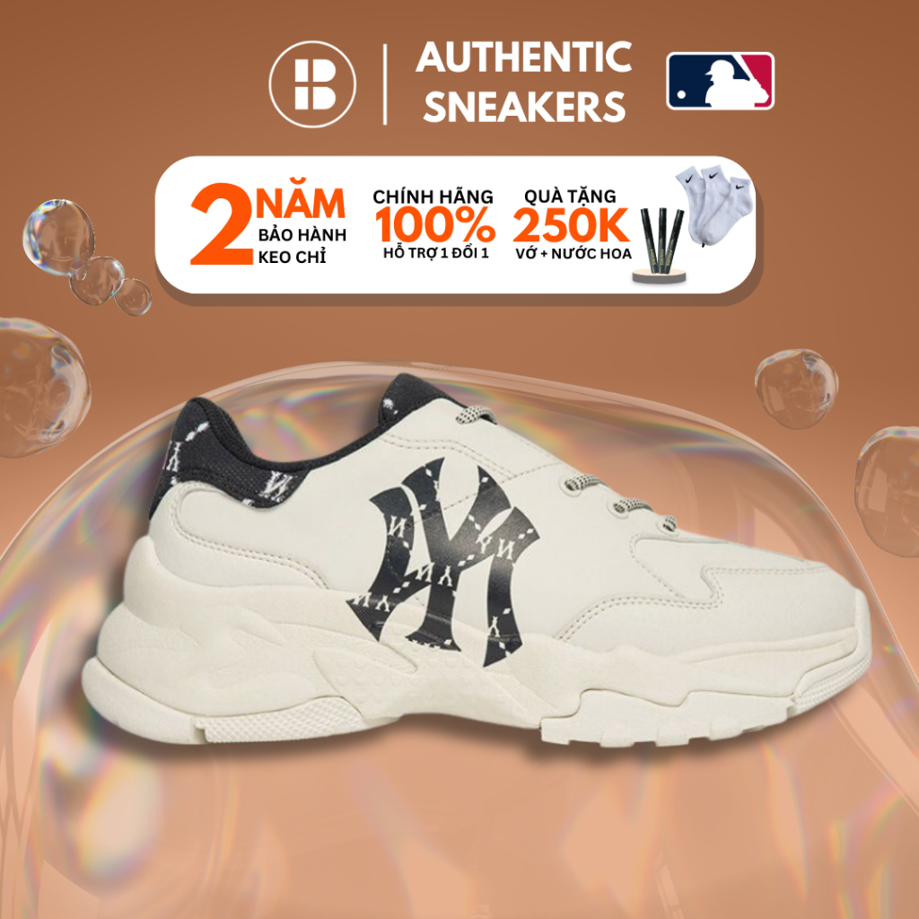 Giày mlb chunky ny dia độn đế, giày mlb chính hãng chunky monogram new york yankees,