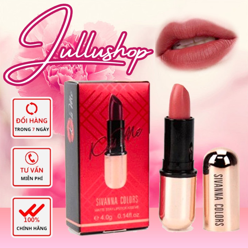 Son lì Sivanna Colors Kis Me tone Tây Sivanna Colors Matte Stay Lipstick Kiss Me 4g HF688