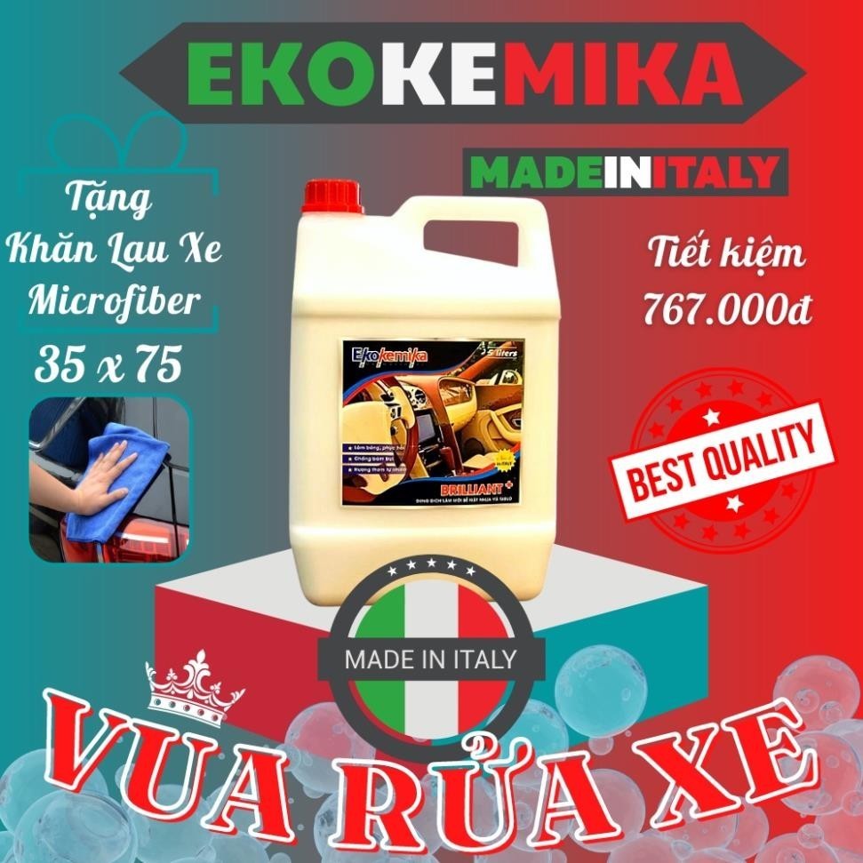 Dung Dịch Dưỡng Nội Thất Ekokemika Brilliant+ 5L Làm Bóng Bảo Dưỡng Da Taplo Cao Su Phục Hồi Nhựa