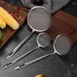 STAR FRUIT Mảnh bằng thép không gỉ Dụng cụ lọc dạng lưới với tay cầm thoải mái cho nhà bếp lọc dầu và bọt lướt