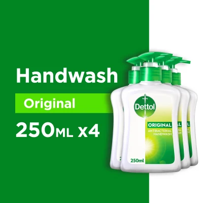 [Bundle of 4] Dettol Original Liquid Hand Wash 250ml (Kills 99.9% of Germs)