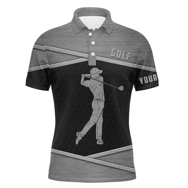 2025 Mô hình Golf mới Áo sơ mi Polo Mùa hè Thời trang Tay tay ngắn Tên tùy chỉnh Tên đội in 3D Polo 