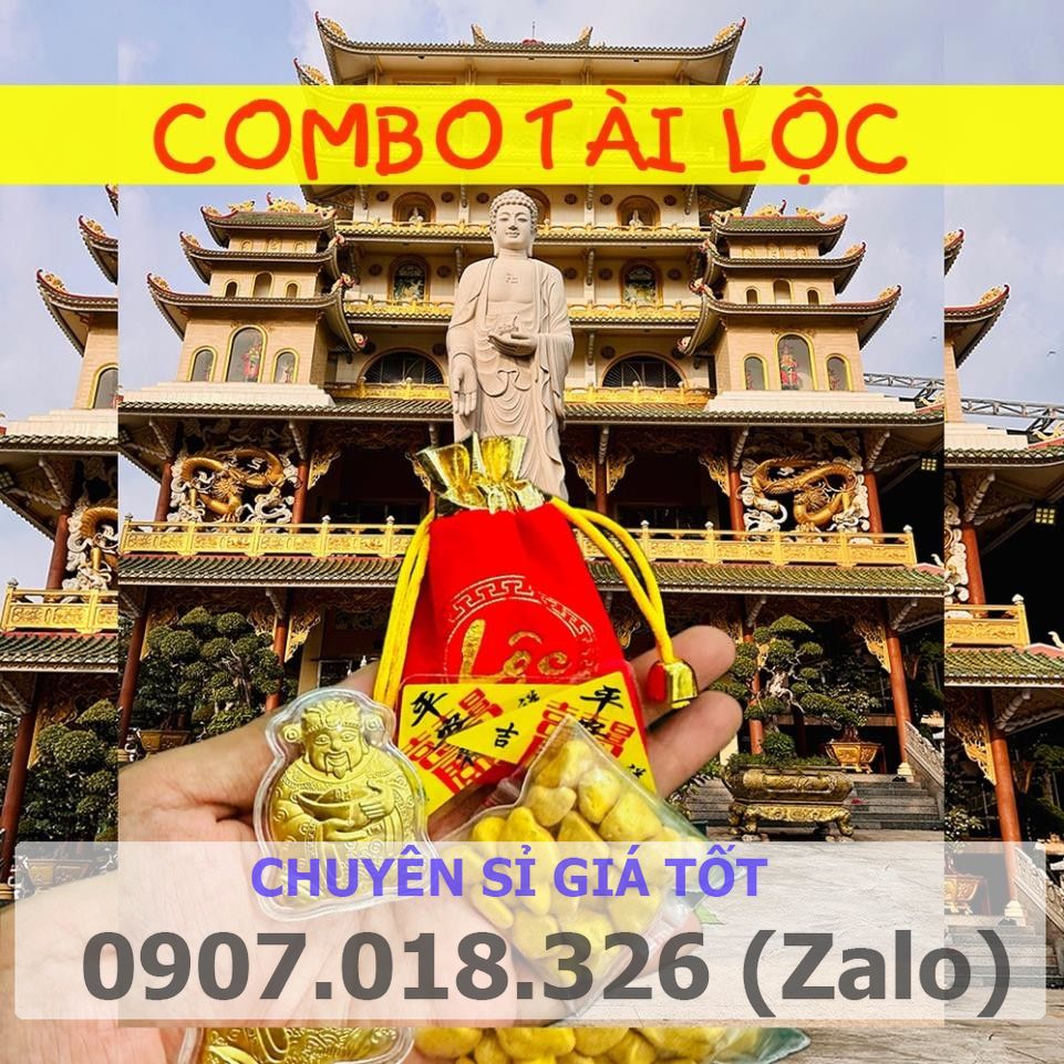 *ĐỒ CHUẨN* COMBO TÀI LỘC Xin Vía năm mới phát tài phát lộc , bộ gồm miếng thần tài + túi vang` + phù bình an