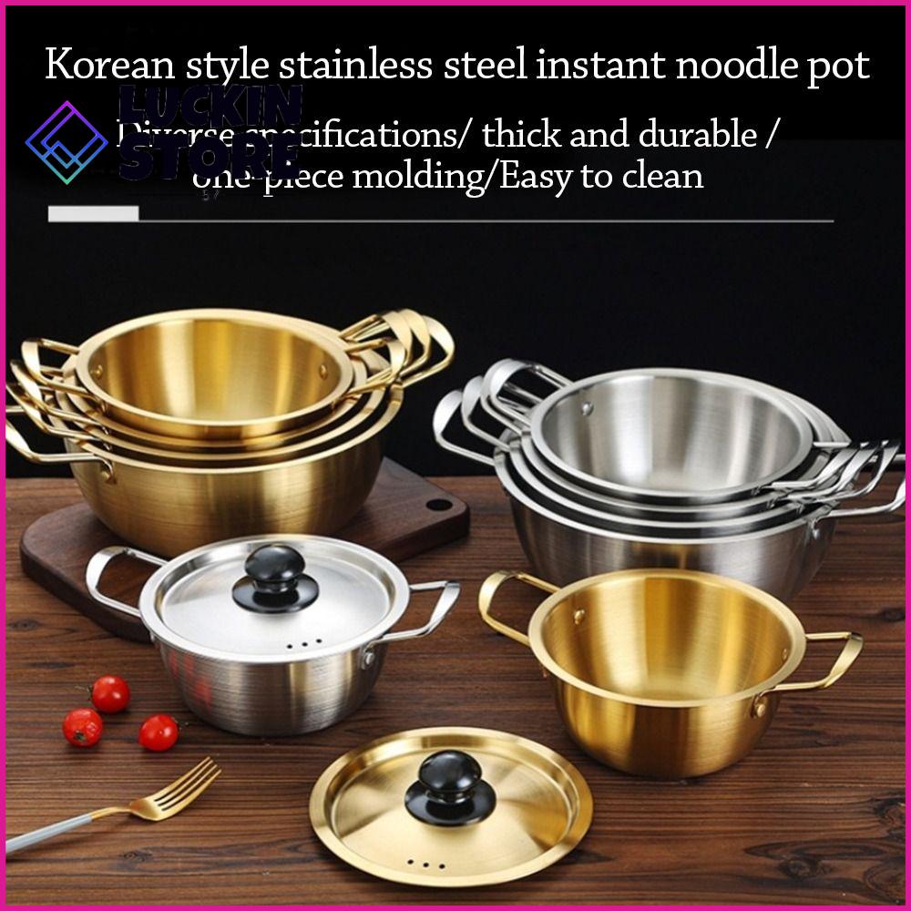 TREND 57SHOP mini Nồi mì ramen Thép không gỉ có nắp Nồi súp  Đa chức năng Lẩu Dụng cụ nấu ăn cắm trại