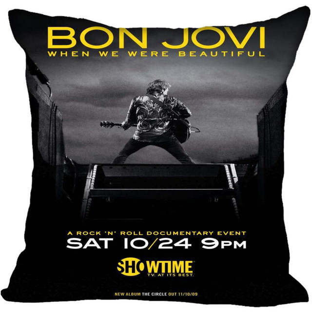 yingke Custom Bon Jovi Square Pillowcase Custom Zippered Bedroom Home Pillow Cover Case 1pcs Custom 40x40cm
