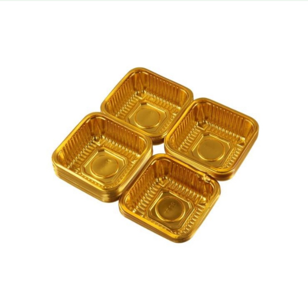 WAYNEG 100Pcs Individual Plastic Cupcake Mooncake Tray Packaging Box Cake Holder Mousse Container