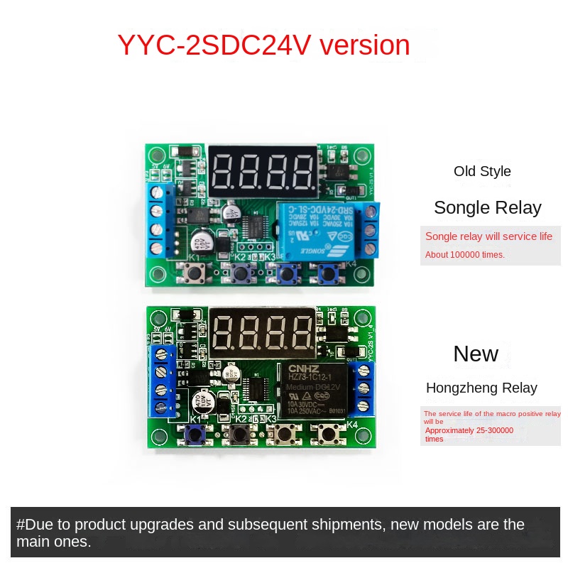 [YYC-2S] Mô-đun Rơ-le Thời Gian DC24V | Tùy chọn: DC5V, DC6V-7.4V, DC12V, DC24V, DC5V Vỏ, DC6V-7.4V Vỏ, DC12V Vỏ, DC24V Vỏ | Hẹn Giờ Ngắt/Mở Chu Kỳ