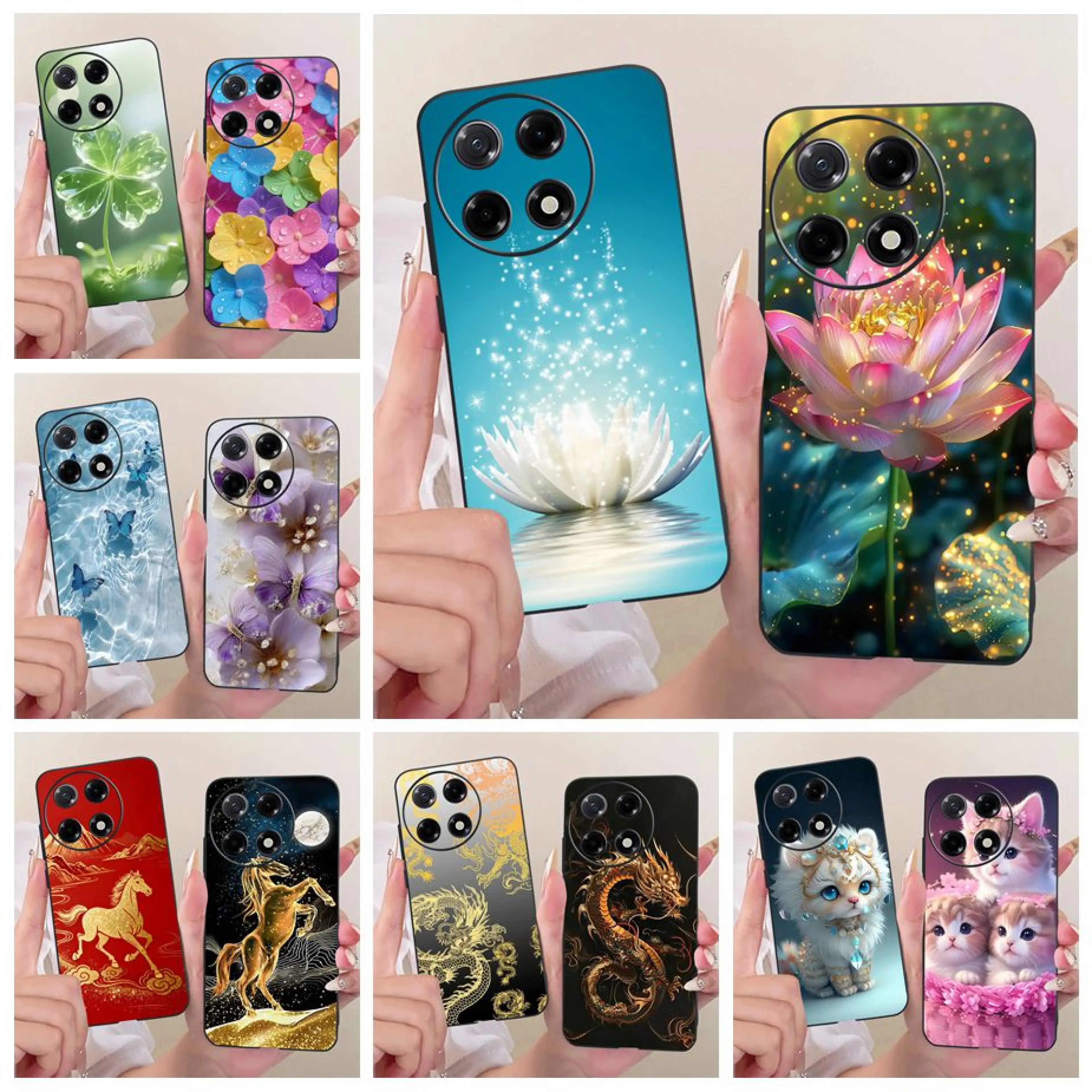 For Tecno Camon 30S Case CLA5 Luxury Lotus Painted Cover Soft TPU Phone Case For Tecno Camon 30 Pro Camon30 Premier Casing Shell