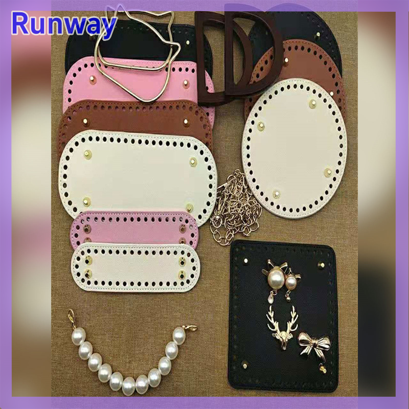 RunwayRendezvous Da Túi Đáy DIY Handmade Hình Bầu Dục Vòng Dưới Túi Phụ Kiện Cho Đan Túi Xách Túi Crossbody Túi Dưới